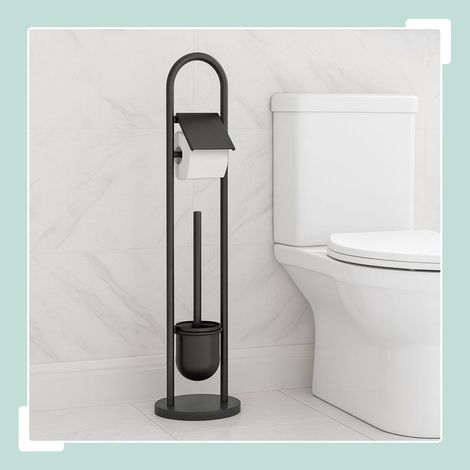 Portarotolo e scopino in acciaio inox