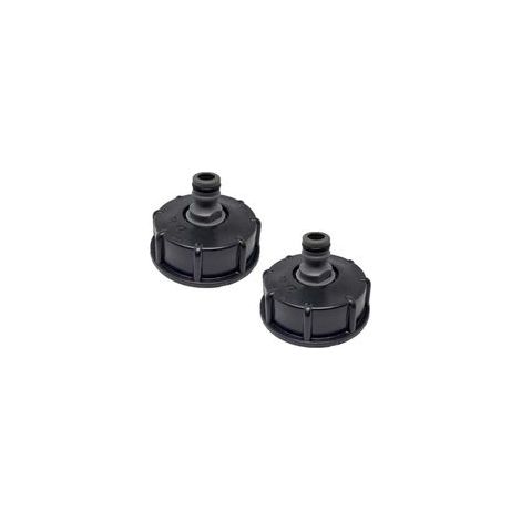 tapas para tanque IBC, S60x6, conector/tapa para IBC, diámetro de salida de 1/2", diámetro de entrada de 60 mm para válvula de tanque IBC, color negro.