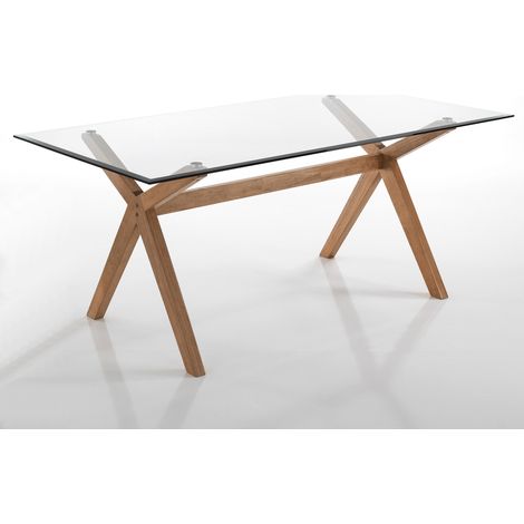 Tavolo in vetro temprato trasparente cm H.75,5 x L.180 x P.90
