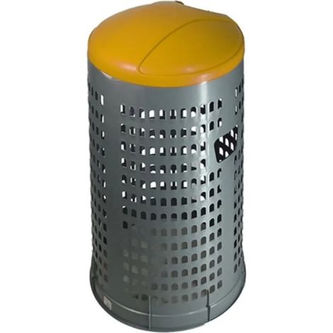 TRESPOLO IN PLASTICA CON COPERCHIO COLORATO GIALLO