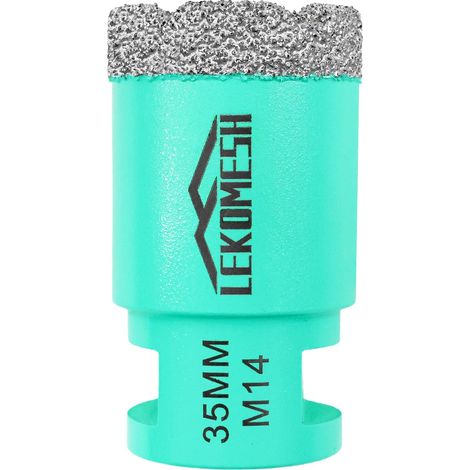 Scie Cloche Diamant 35mm - Trépan Diamant Forets Pour porcelaine Céramique Tuiles Marbre Granit Pierre Quartz Brasage Sous Vide Forets diamantés Filetage M14 pour Meuleuse D'angle (1/5)