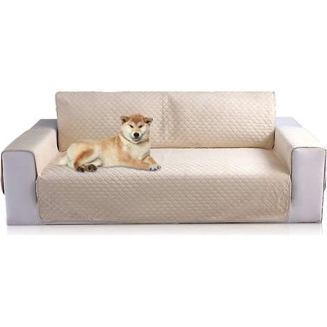 Rutschfester Sofabezug, Schutzhülle für Sofa und Sessel (beige, 2-Sitzer)
