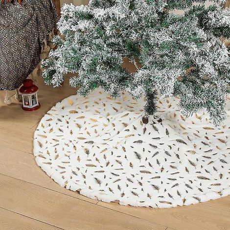 jupe De Sapin De Nol Poids Plume - Or 120cm, Dcoration De Sapin De Nol, Housse De Sapin En Laine Artificielle, Dcoration De Sapin De Nol Pour Fte (1/3)