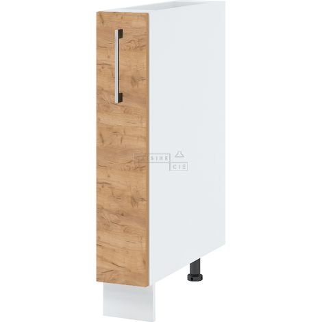 Meuble range épice Bellissi Chene L 15 cm -  Porte avec poignée apparente  Décor chêne brut