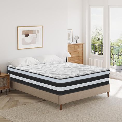 Matelas 160x200 cm,Épaisseur 25 cm.Matelas à Ressorts Ensachés 7 Zones,Hypoallergénique,Tissu Doux pour La Peau,Fermeté Moyenne