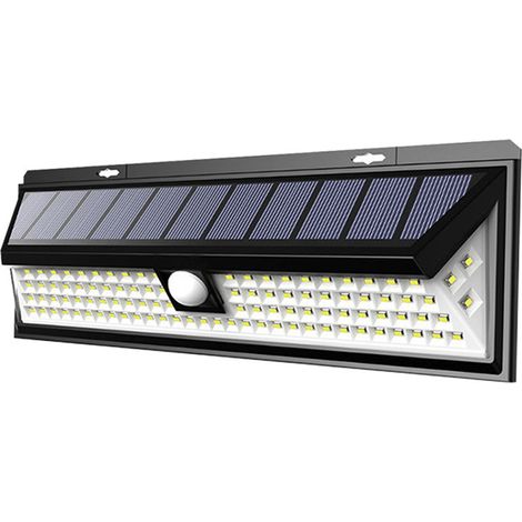 1 Aplique solar de pared, detector de movimiento, 90/110 LED, resistente al agua, 3 modos, para exteriores (1/5)