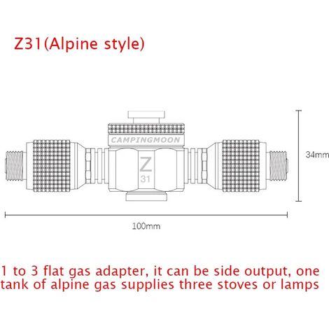 Adaptateur pour réchaud 1 à 3 cartouches de gaz, adaptateur de conversion latérale, convertisseur de lampe à vapeur, convertisseur de lampe, outils de camping de plein air, réchauds de cuisine portabl (1/5)