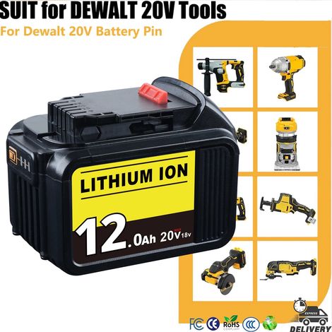 1Pcak 12.0Ah 20v DCB200 remplacer pour Dewalt 20v batterie broche DCB204 DCB205 li-on Battey adapté aux outils électriques sans fil (1/5)
