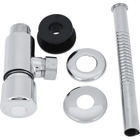 Valvola di scarico per orinatoio a parete cromata con pulsante per mobili a vista, timer manuale e arresto automatico per bagno e WC. (1/4)