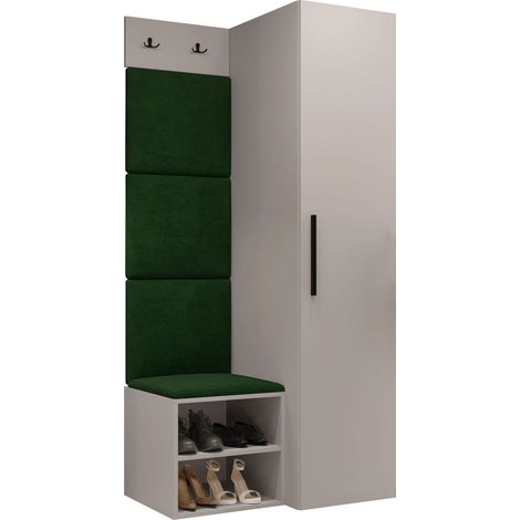 Conjunto para recibidor Nitos III, Polo 889, 191x82x50cm, Aglomerado laminado, Tapiz, Colocada, Montada en la pared (1/5)