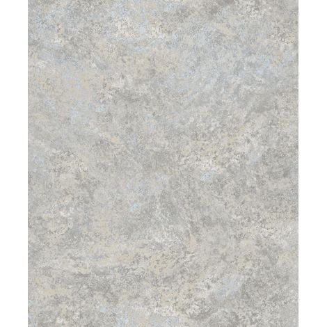 Papier peint effet béton ciré gris bleuté nacré (1/2)