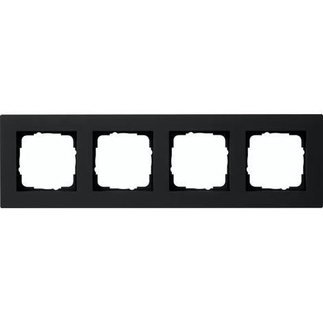 Gira Abdeckrahmen 4f flach Gira E2 Schwarz m [0214095], 0214 095 (1/2)