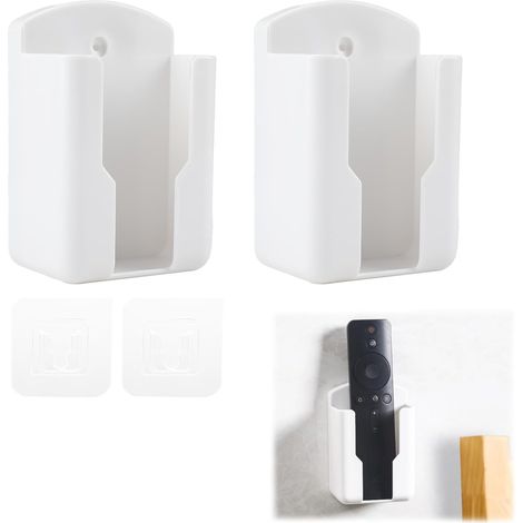 Support Mural Pour Télécommande - ABS - 63 mm x 29 mm x 100 mm - Pour Climatisation TV Multimédia - Lot de 2 (1/5)