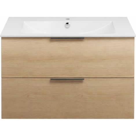 Meuble vasque 90 cm BURGBAD Olena chêne clair