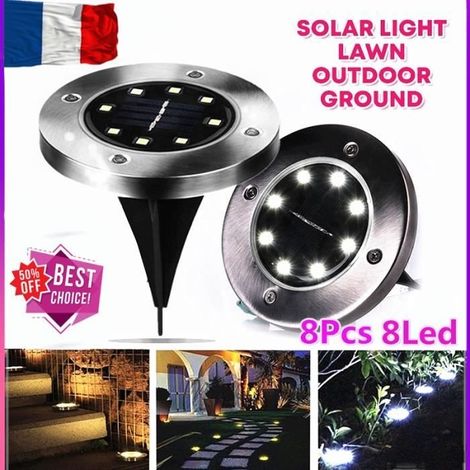 Solarleuchten für den Außenbereich – Gartendekoration – 8 Stück, 8 LEDs – Warmweiß – IP65 (1/4)
