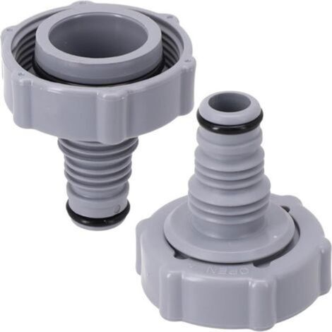 Lot de 2 vannes de vidange P6H1419 pour tuyau de piscine, adaptateur de remplacement, grises, faciles à installer (1/5)