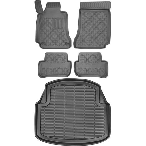 Juego de alfombrillas para coche y alfombrilla para maletero para Mercedes Clase C III W204 Sedán/Limusina (2007-2014).