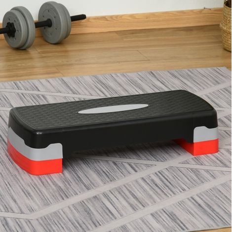 Stepper aerobico regolabile a 2 livelli 68 x 29 x 15 cm in plastica nero e grigio HAVRYA (1/5)