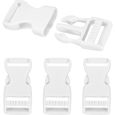 Lot de 4 boucles à dégagement rapide sur le côté, boucle en plastique de 25 mm, double fermoir réglable pour sac à dos, bracelets en paracorde d'extérieur, collier pour animal domestique (1/5)