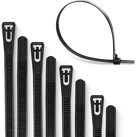 Collier de Serrage Réutilisables 100 Pièces Amovibles Attache Câble, Serre Câbles en Nylon Solides (150mm x 4mm, Noir) (1/5)