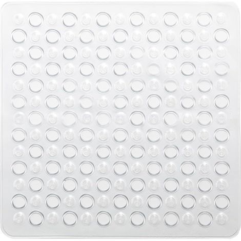 antidérapant Douche avec ventouses, Dimensions : 54 x 54, Tapis de Bain en résine, Finition Transparente, Design R&S, fabriqué en Italie, Tapis Lavable en Machine, 2 Ans de Garantie, (1/4)