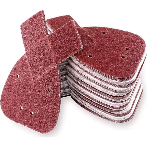 60 Pieces Sanding Sheets with 2 Extra Tips for Replacement, Grit 40/60/80/120/180/240 Hook and Loop Mouse Sander Mat Sander Paper (14 X 9 Cm)