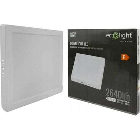 Downlight LED cuadrado N/T de 24 W, luz blanca de 4000 K, DL-1 (1/5)