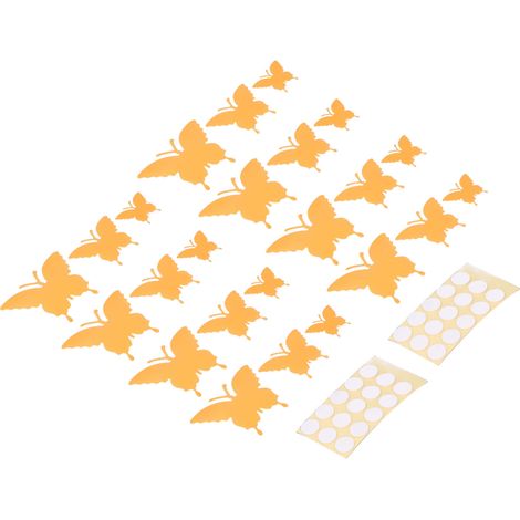 2er-Set leuchtende Aufkleber aus PVC-Material, 3D-stereo-Insektenmuster, leicht abnehmbar, orange, 3 Größen, Wandaufkleber für Zimmer (1/5)