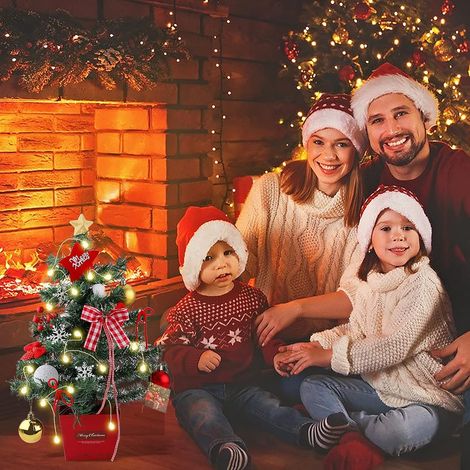 Árbol De Navidad Artificial - 45 Cm - Con Luces Led Y Adornos - Para Escritorio Mesa O Repisa (1/5)