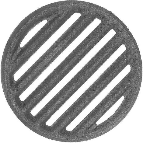 Grille de foyer ronde en fonte pour barbecue et cheminée, plaque à charbon haute température, pièce de rechange pour barbecue extérieur, accessoires pour grillades extérieures, 22 x 22 x 0,8 cm, noire (1/3)