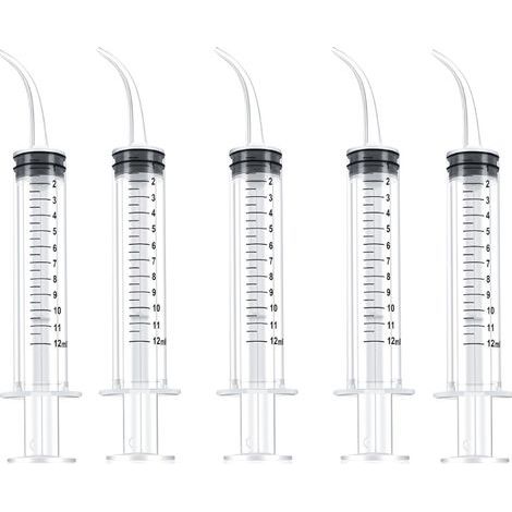 Seringue 5 paquets 12 ml/injection de colle/seringue d'irrigation dentaire seringue graduée jetable (1/5)