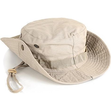 Unisex Sun Hat Bush Hat Protective Hat for Fisherman Traveling Fishing Hat Anti-UV (Khaki) (1/5)