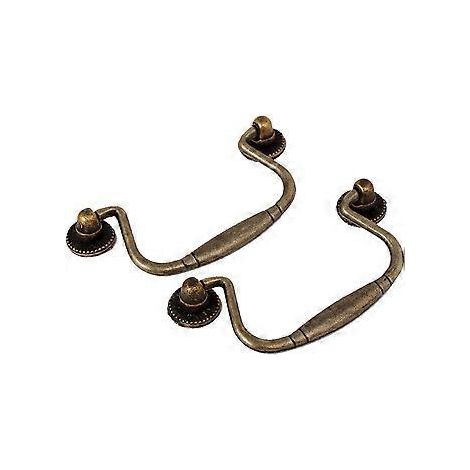 Schrankgriff – 2 Stück – Zinklegierung – Bronze – 8,1 x 4,8 x 2 cm – Küchenschrankgriff – Möbelgriff – Vintage-Stil