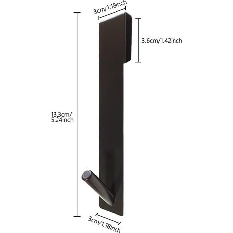 Lot de 2 crochets muraux sans perçage pour douche, porte-serviettes, écran de douche avec protection en caoutchouc pour épaisseur de verre de 10 mm, salle de bain, mur de verre (17,8 cm) (1/4)