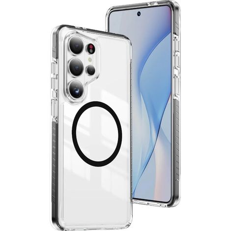 Étui de chargement sans fil magnétique transparent (noir, Galaxy S26) pour Samsung (1/5)