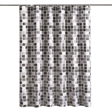 Rideau de douche 200 x 220 cm (l XH), anti-moisissure, antibactérien, hydrofuge, tissu polyester doux (1/4)