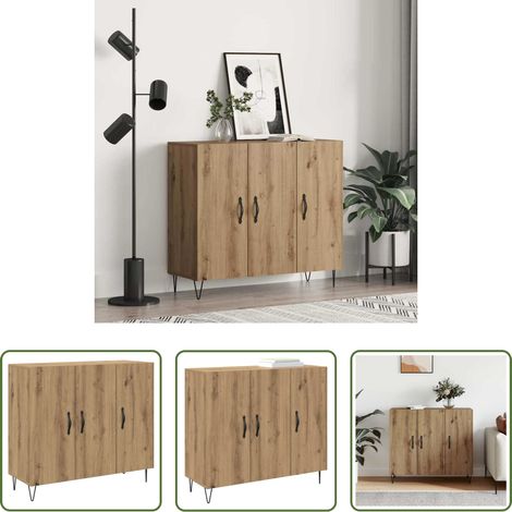 vidaXL Artisan-Eiche - Sideboard Artisan-Eiche 90 x 32,5 x 80 cm Holzwerkstoff (1/5)