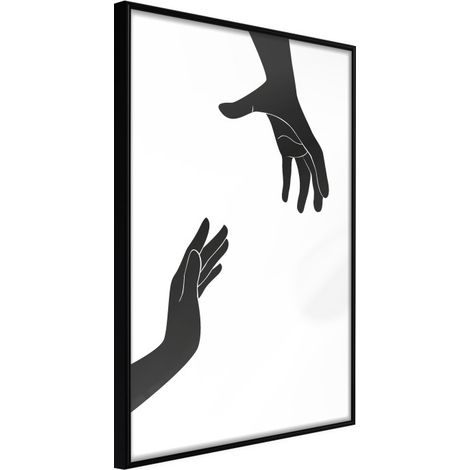 Affiche Murale Encadrée "Language of Gestures II" 21 x 30 cm Noir