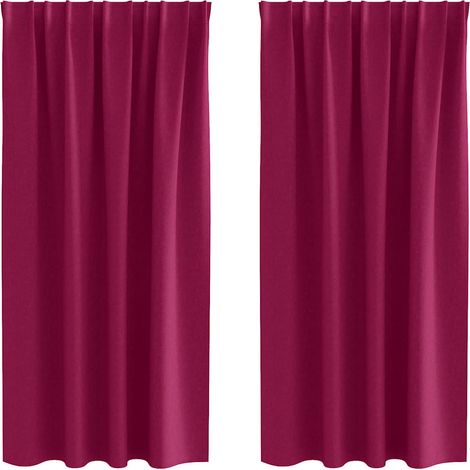 Maison Exclusive - Verdunkelungs-Vorhänge mit Ringen 2 pcs Weinro