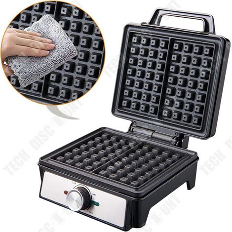 Gaufrier - TECH DISCOUNT 1600W à une plaque, revêtement antiadhésif argenté - AquaForge (1/4)