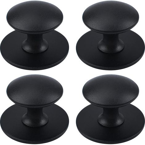 Perillas adhesivas para gabinetes, perillas autoadhesivas para gabinetes de cocina, tiradores para cajones, 4 piezas (negro) (1/5)