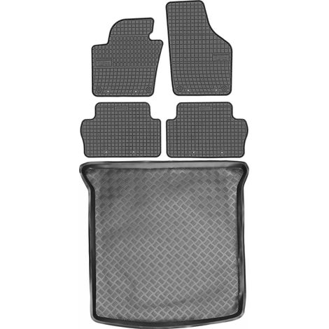 Volkswagen Sharan II Van del 2010 SET - Alfombrillas de goma para coche + alfombrilla para maletero