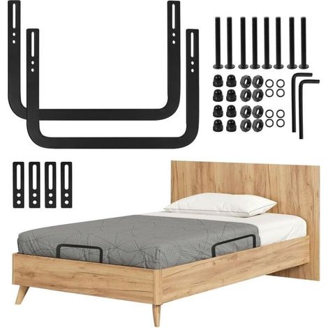 Matratzenstopper, Matratzenkeil für Massivholzbetten, Lattenroste, Tatami-Betten, schwebende Betten und Boxspringbetten, verstellbare, rutschfeste Matratzenstützstange, Matratzenhalter aus Metall, 2 S (1/5)