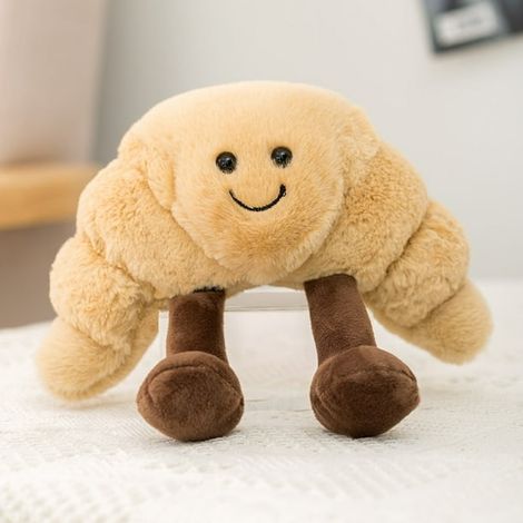 Petit croissant en peluche, poupée bretzel en forme de pain grillé, oreiller, décoration intérieure, cadeau d'anniversaire (1/5)