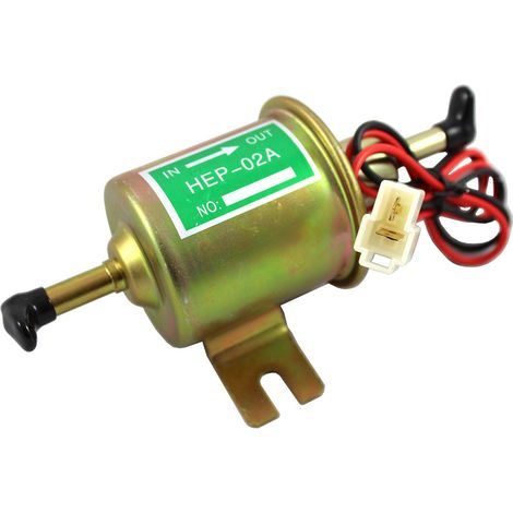 Pompa carburante elettrica universale da 12V, robusta, realizzata in metallo, per motori a benzina o diesel. (1/4)