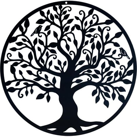 Decoración de pared metálica Árbol de la Vida – 42 x 52 cm, diseño elegante para sala de estar, dormitorio u oficina, ideal para árbol genealógico