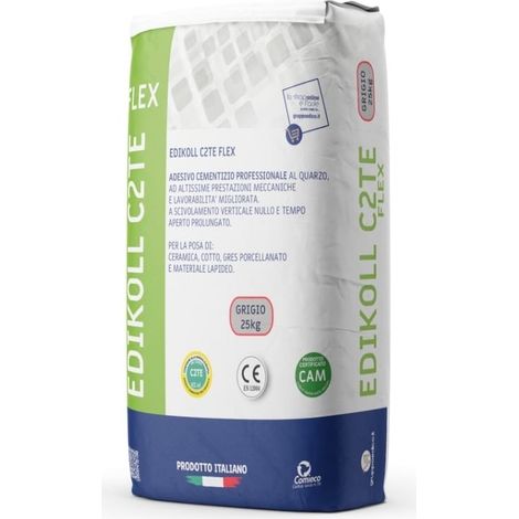 Edikoll C2TE flex grigio adesivo cementizio professionale al quarzo 25 kg