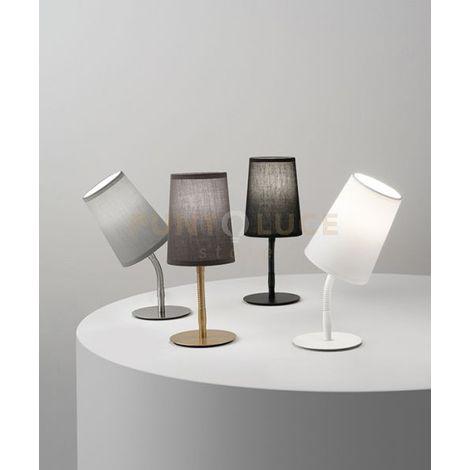 MASH Lampada da tavolo in metallo colore bianco attacco E14 flessibile e orientabile