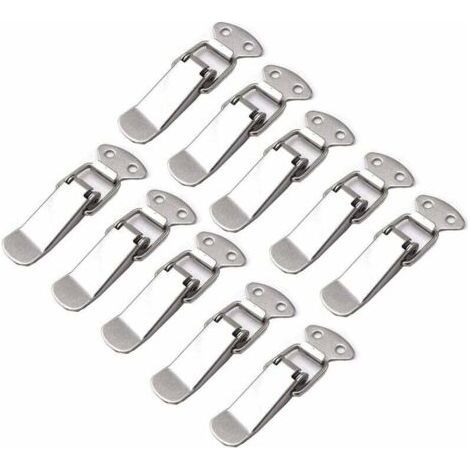 10 Pièces Loquet à Ressort Bascule Acier Inoxydable Fermeture à Levier Tiroir Hardware pour Coffre à Outils valise et Coffre (1/4)