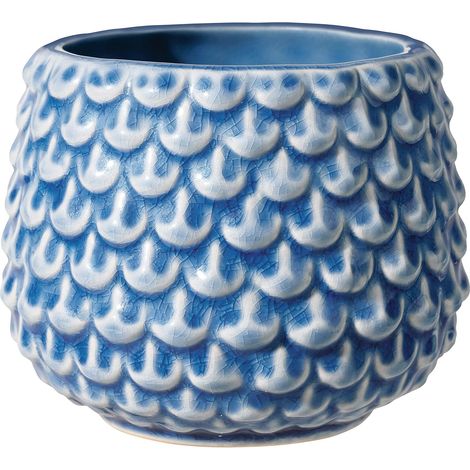 Pot de Fleur Pinecone - Pots de Fleurs décoratifs Couleur pour intérieur Style rétro créatif S (9,5 cm ø), Bleu, Céramique (1/5)